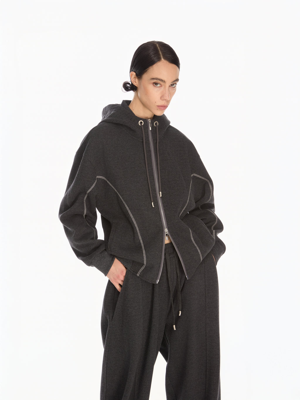 Sculpted Track Jacket- - YHONE