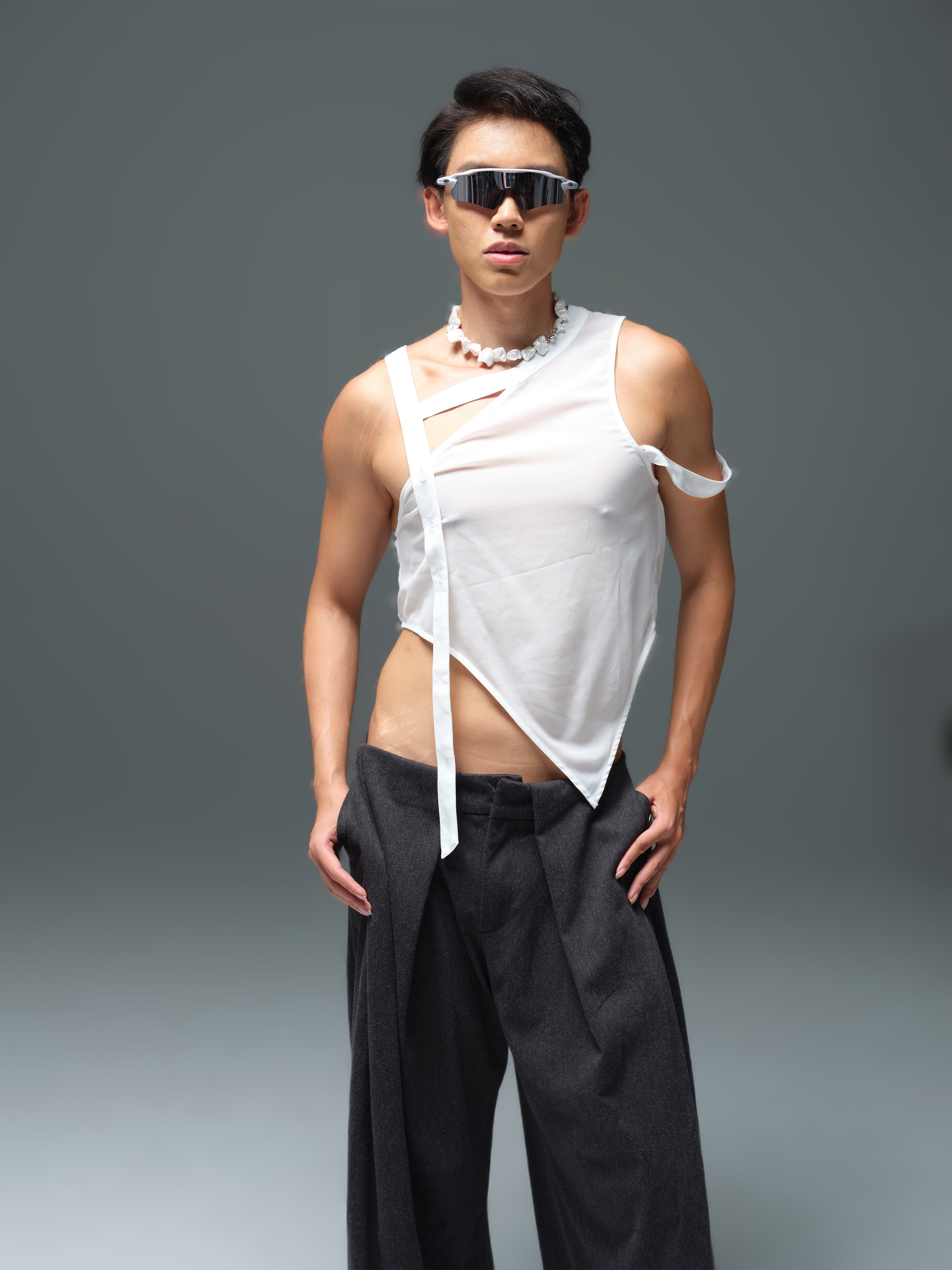 Asymmetrical Crop Top - YHONE