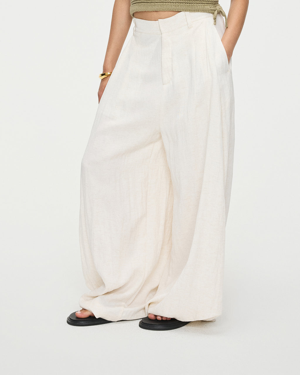 Draped Pleated Pants