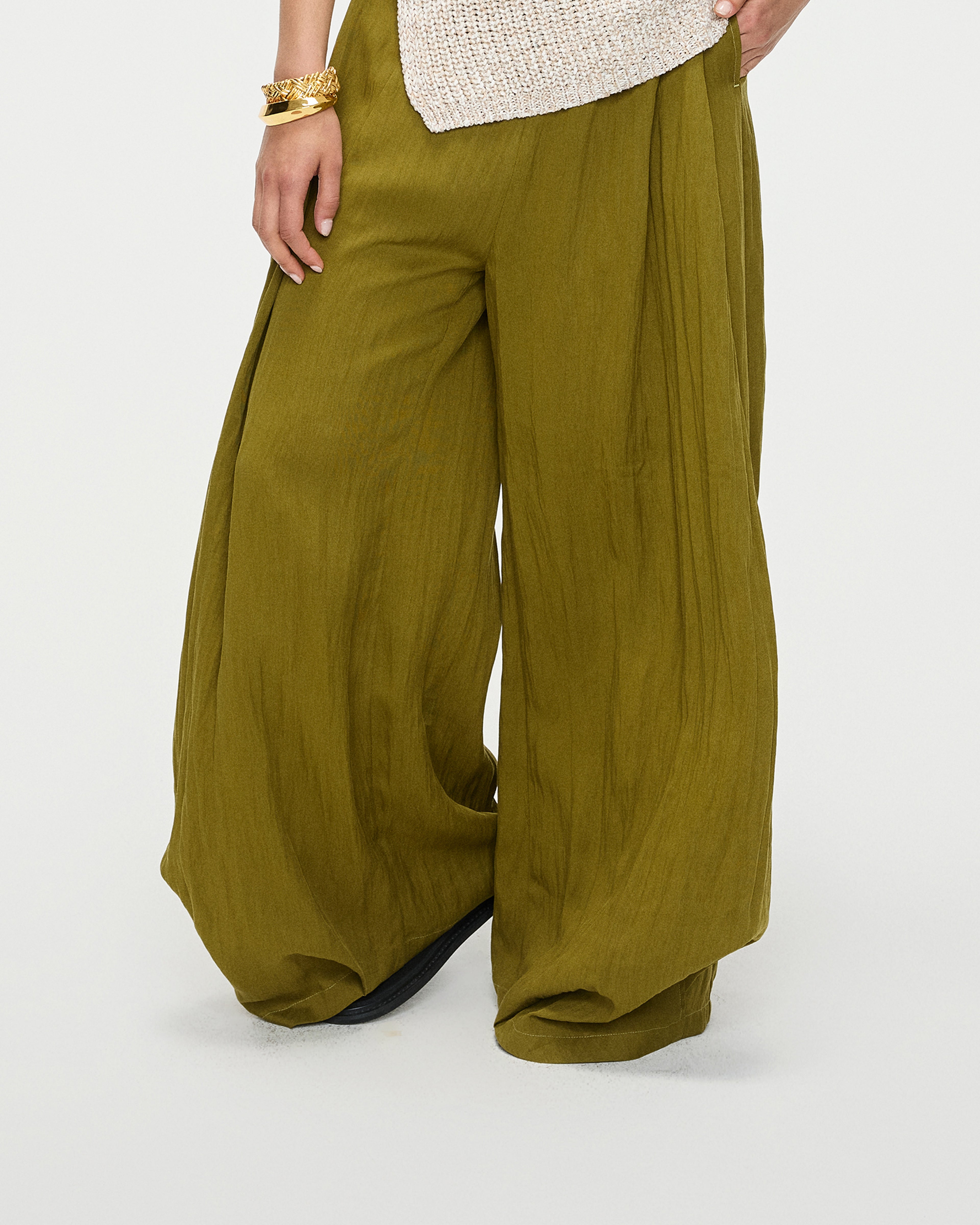 Draped Pleated Pants