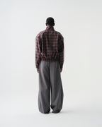 Composed High-neck Jacket - Grid