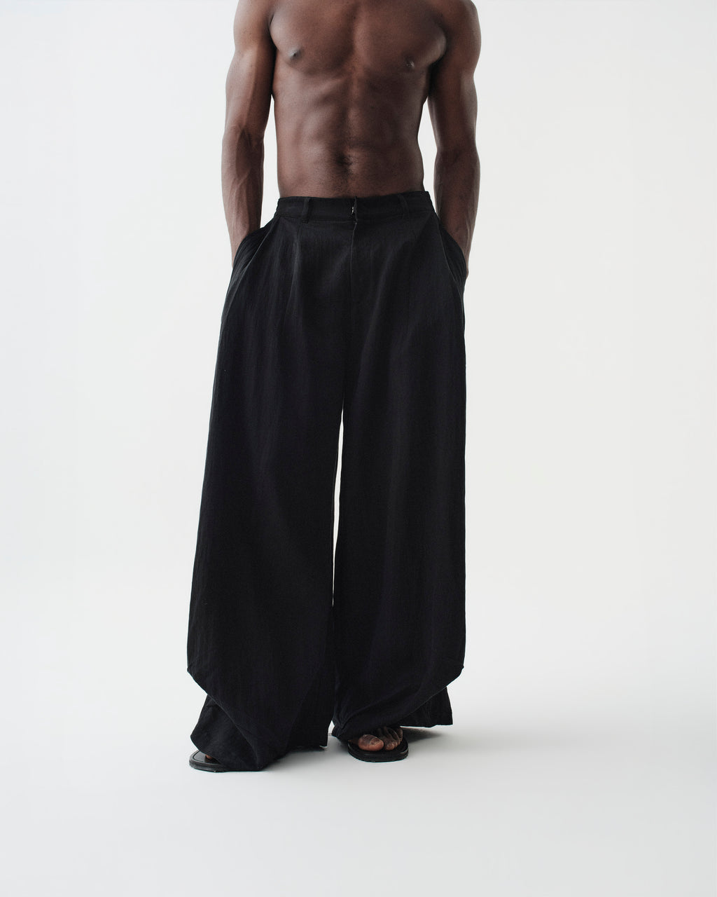 Draped Pleated Pants