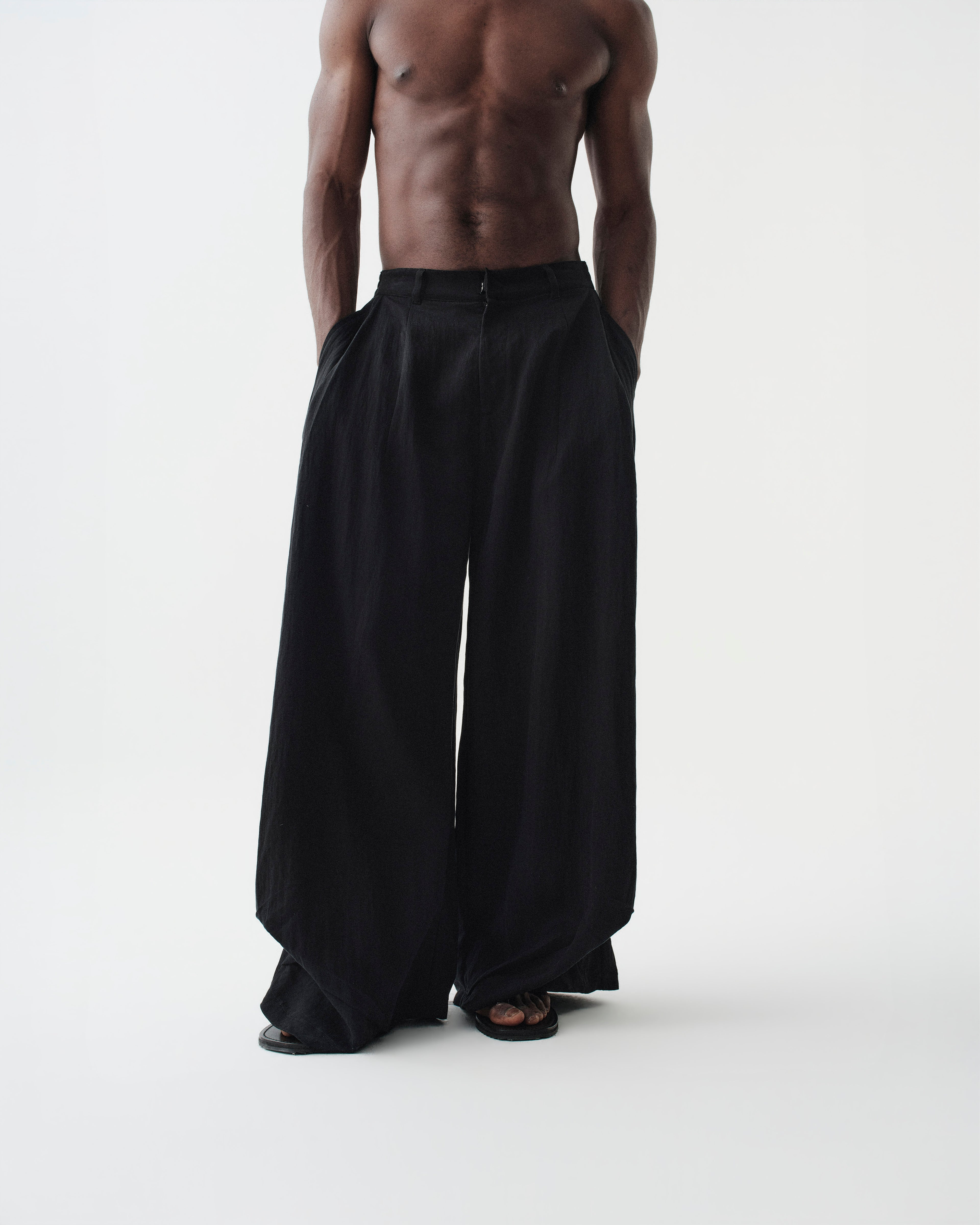 Draped Pleated Pants