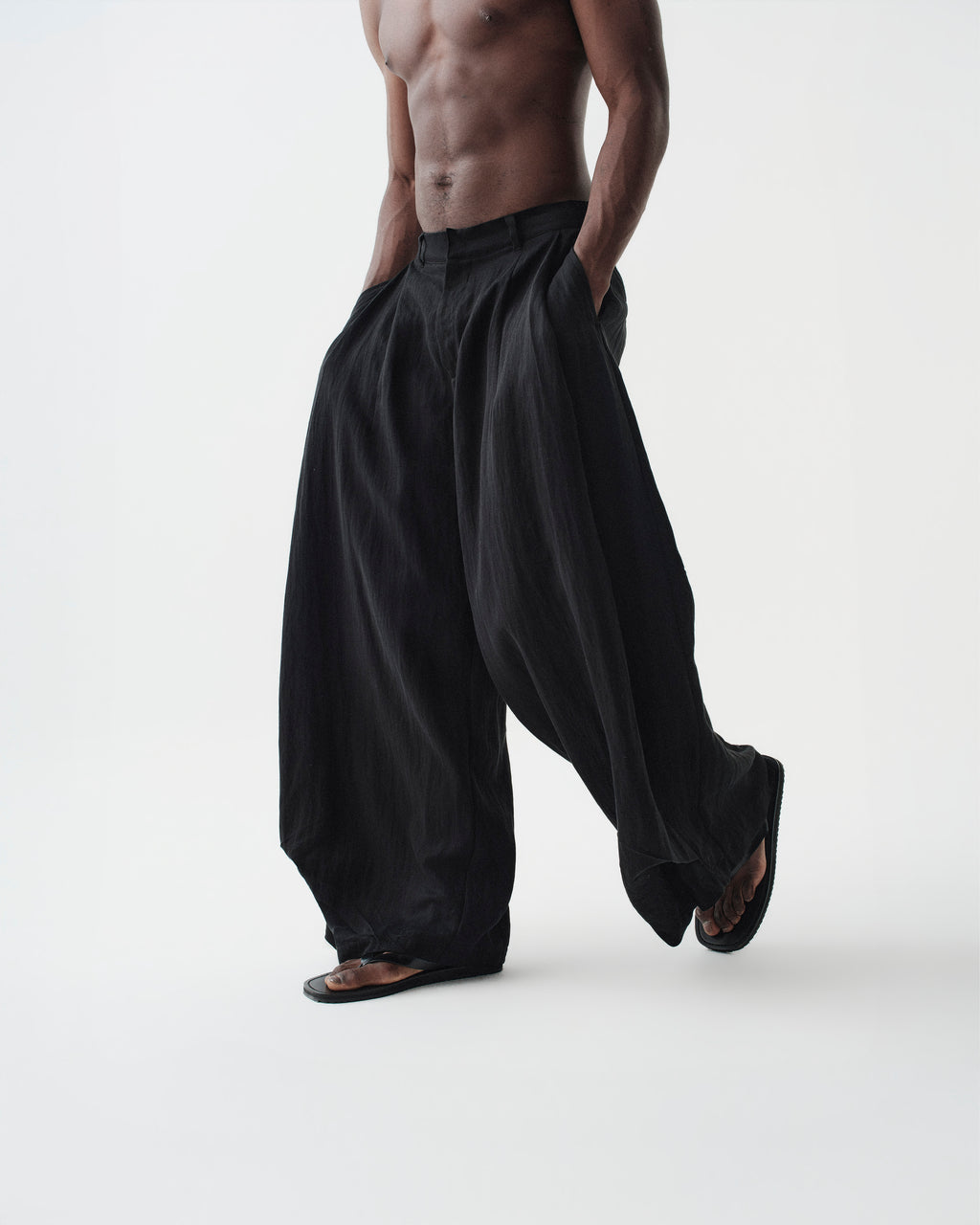 Draped Pleated Pants