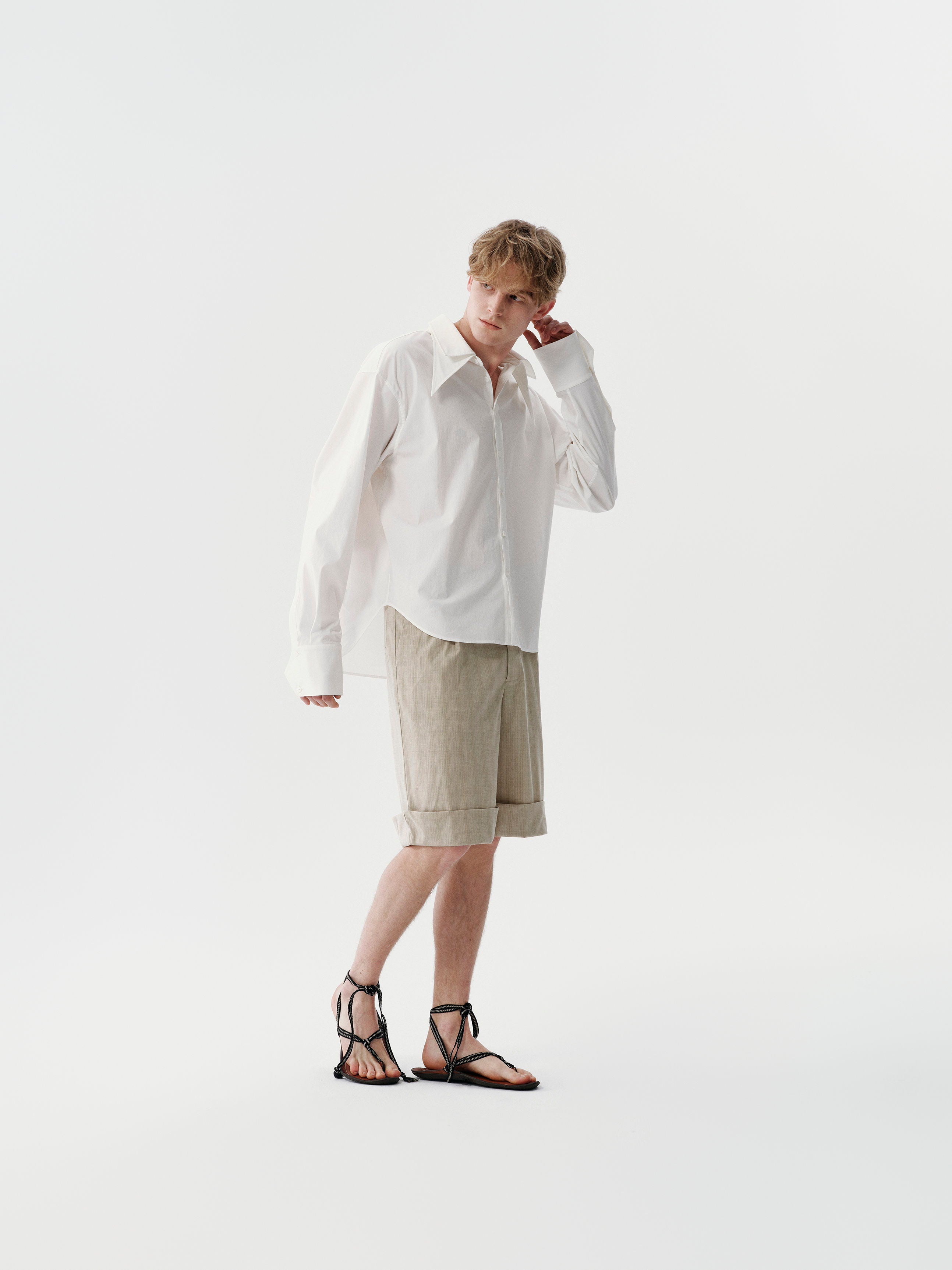 Structure Collar Shirt in Black