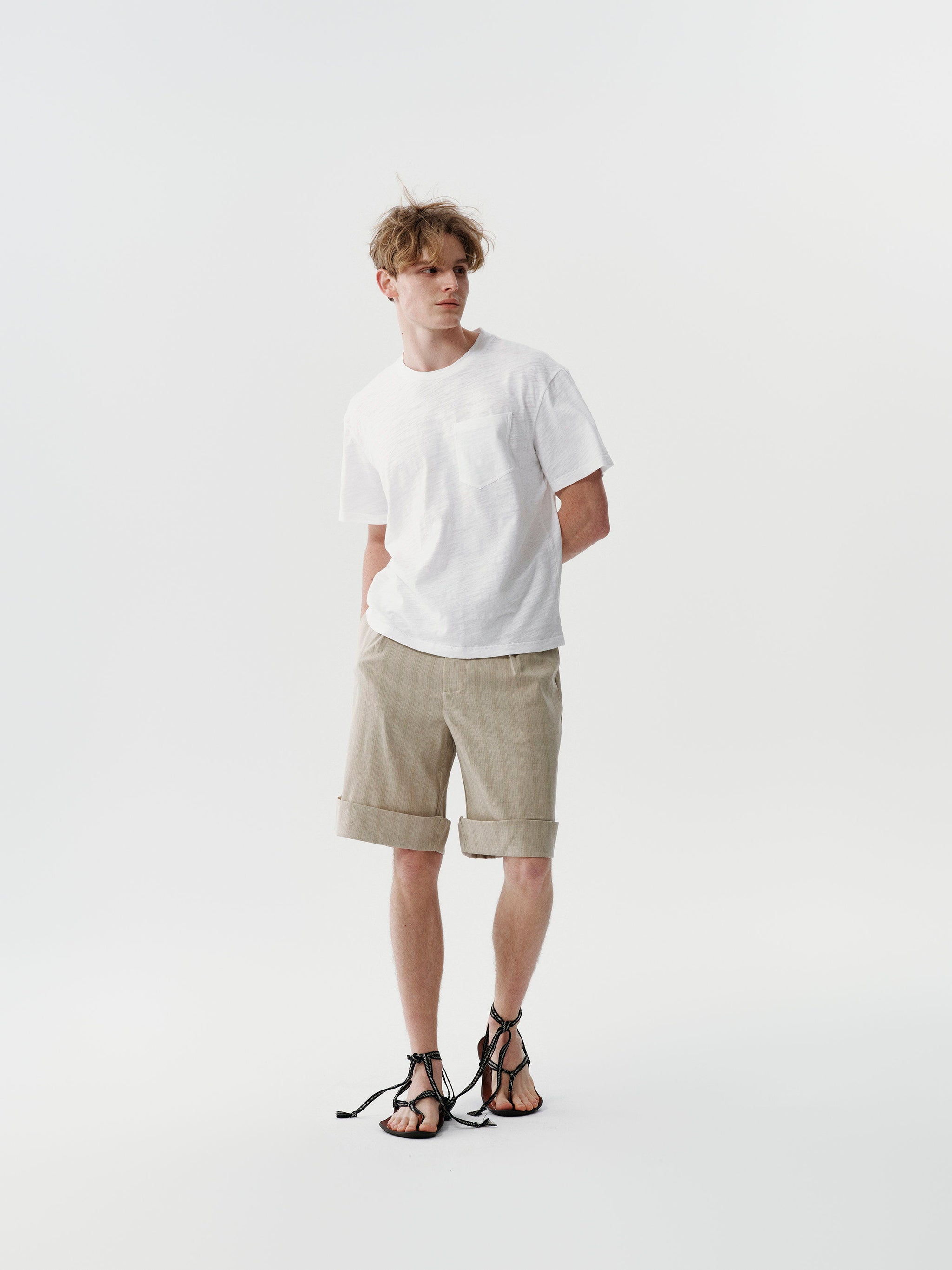 Cuff Pleated Shorts