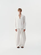 Cut Collar Shirt in White