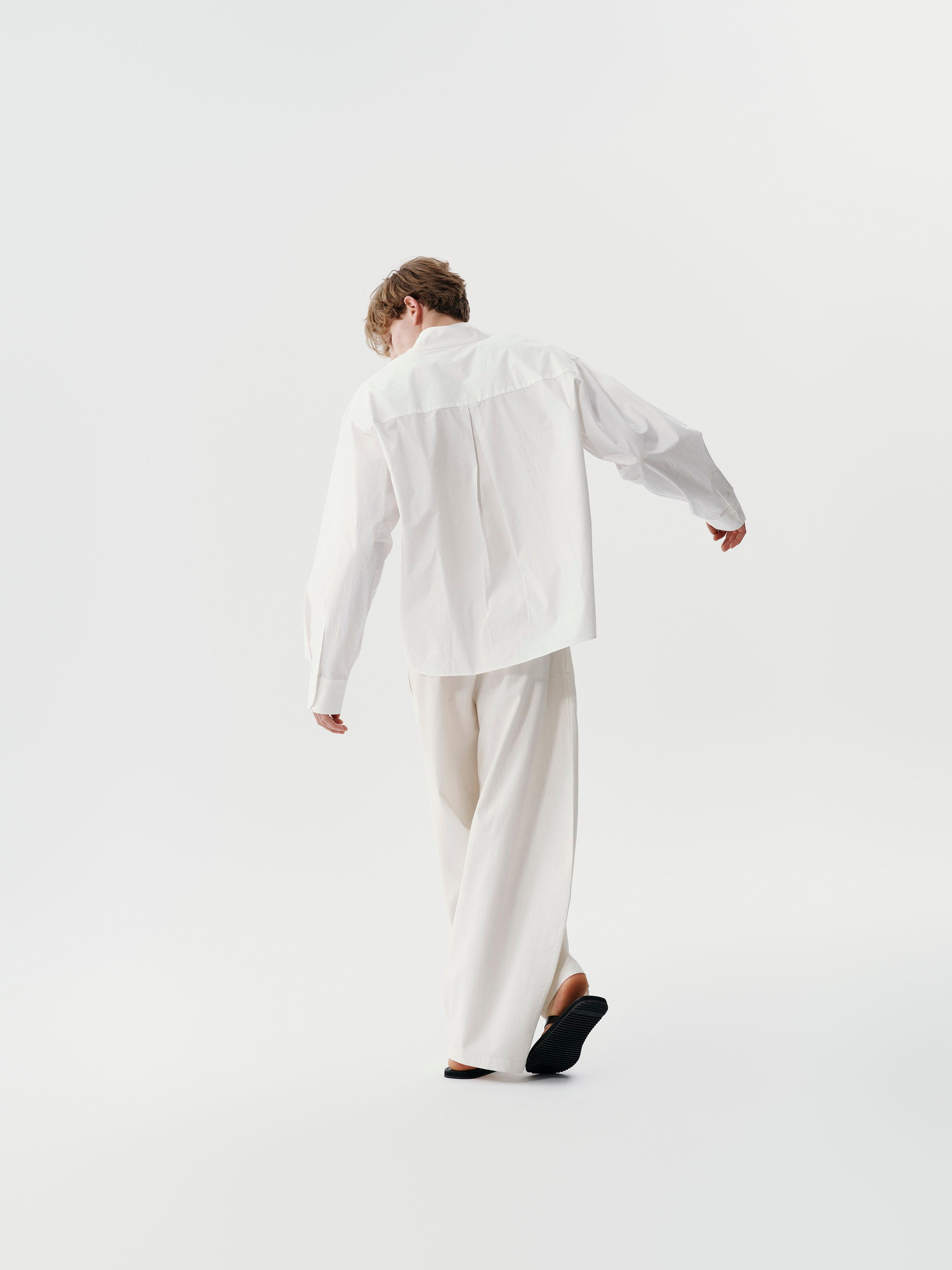 Cut Collar Shirt in Sky Blue