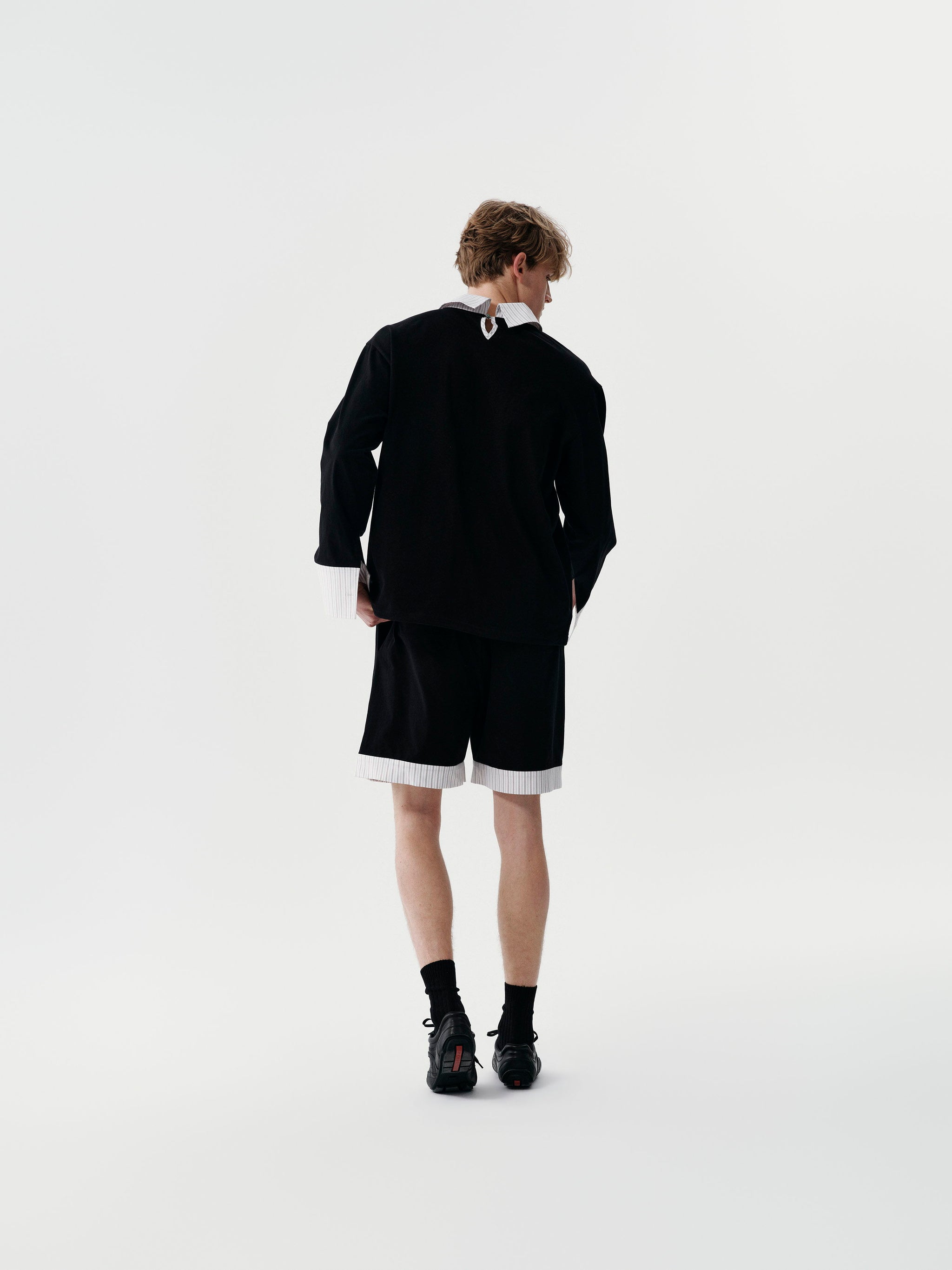 Shirt Collar Pullover in White