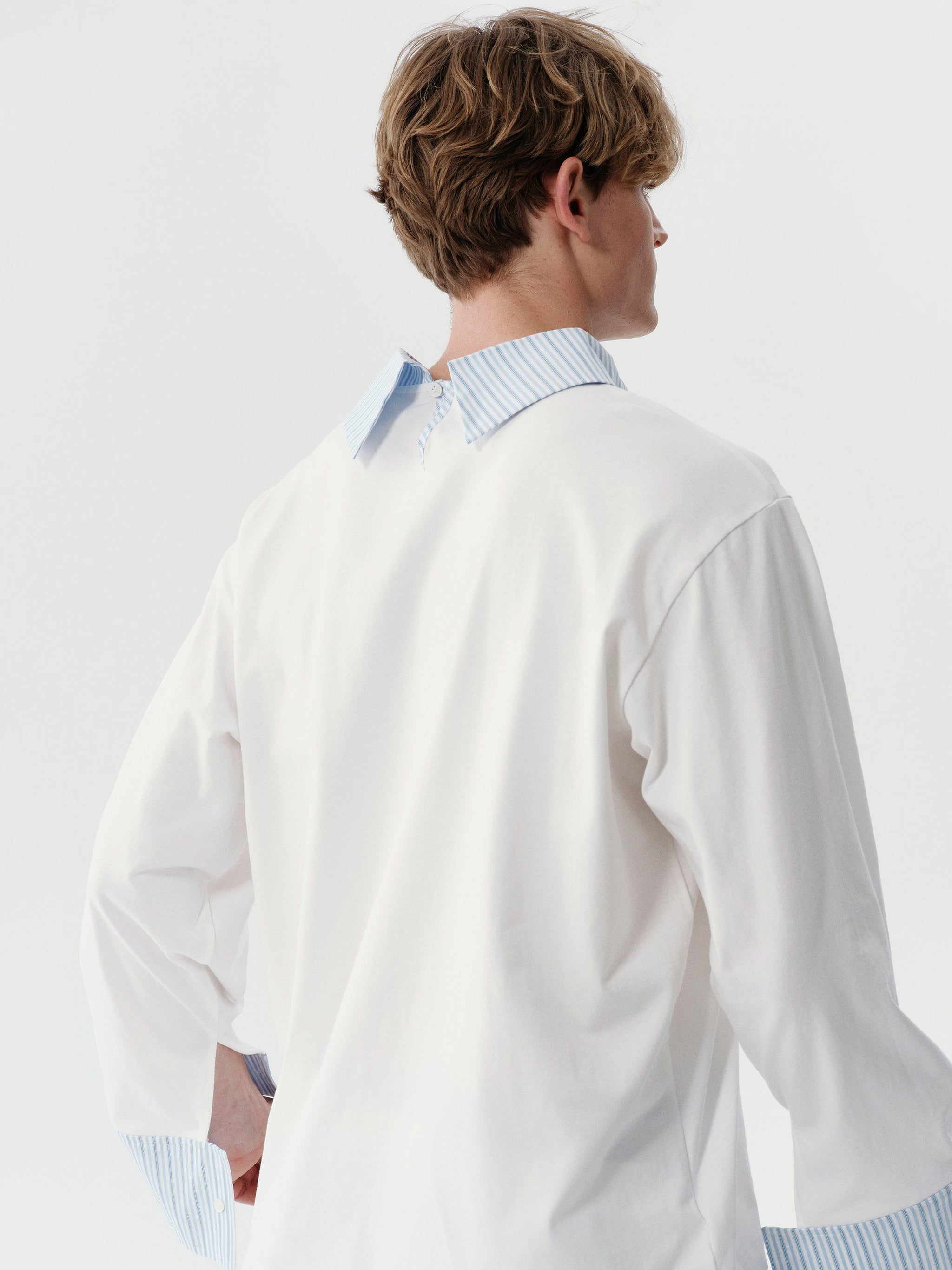 Shirt Collar Pullover in Black
