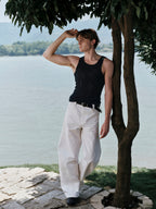 YHONE Veil Tank sheer sleeveless knit top with scoop neckline, image 02