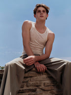 YHONE Veil Tank sheer sleeveless knit top with scoop neckline, image 07