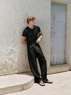 YHONE Essential Henley Top slim short-sleeve henley tee, image 05