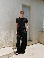 YHONE Essential Henley Top slim short-sleeve henley tee, image 06