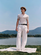 YHONE Bold Flow Pants pima cotton trousers with barrel-leg shape, image 01