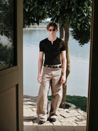 YHONE Essential Henley Top slim short-sleeve henley tee, image 01