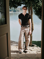 YHONE Essential Henley Top slim short-sleeve henley tee, image 08