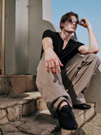 YHONE Essential Henley Top slim short-sleeve henley tee, image 03