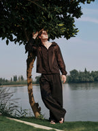 YHONE Bold Flow Pants pima cotton trousers with barrel-leg shape, image 06