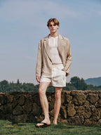 YHONE Cut Pocket Shorts lyocell linen shorts with layered pockets, image 05