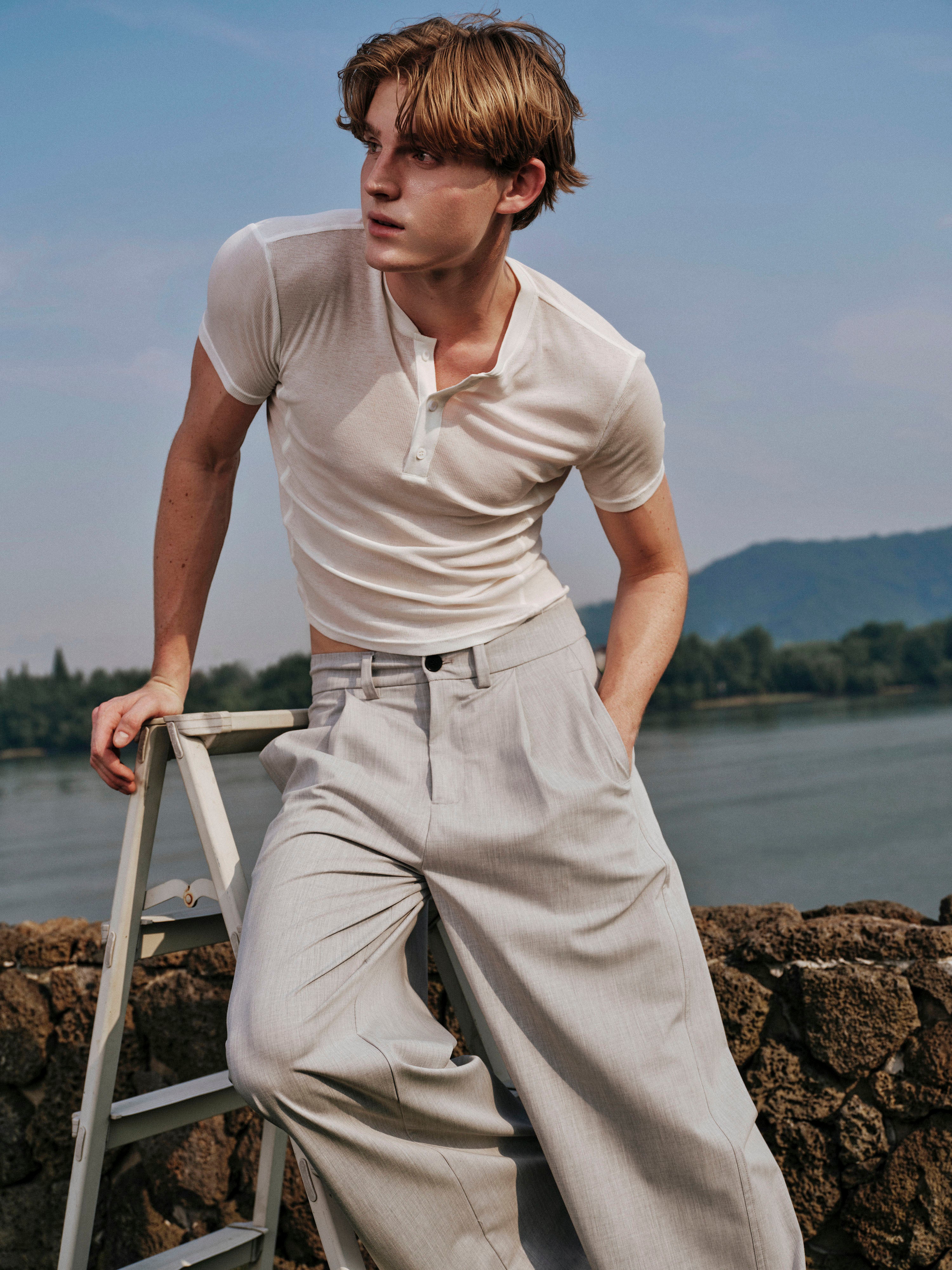 Essential Henley Top - YHONE 26SS In Orbit - 260610YHONE11478