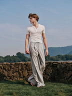 YHONE Essential Henley Top slim short-sleeve henley tee, image 12