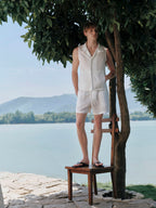 YHONE Open Collar Shirt Vest sleeveless lyocell linen top, image 05