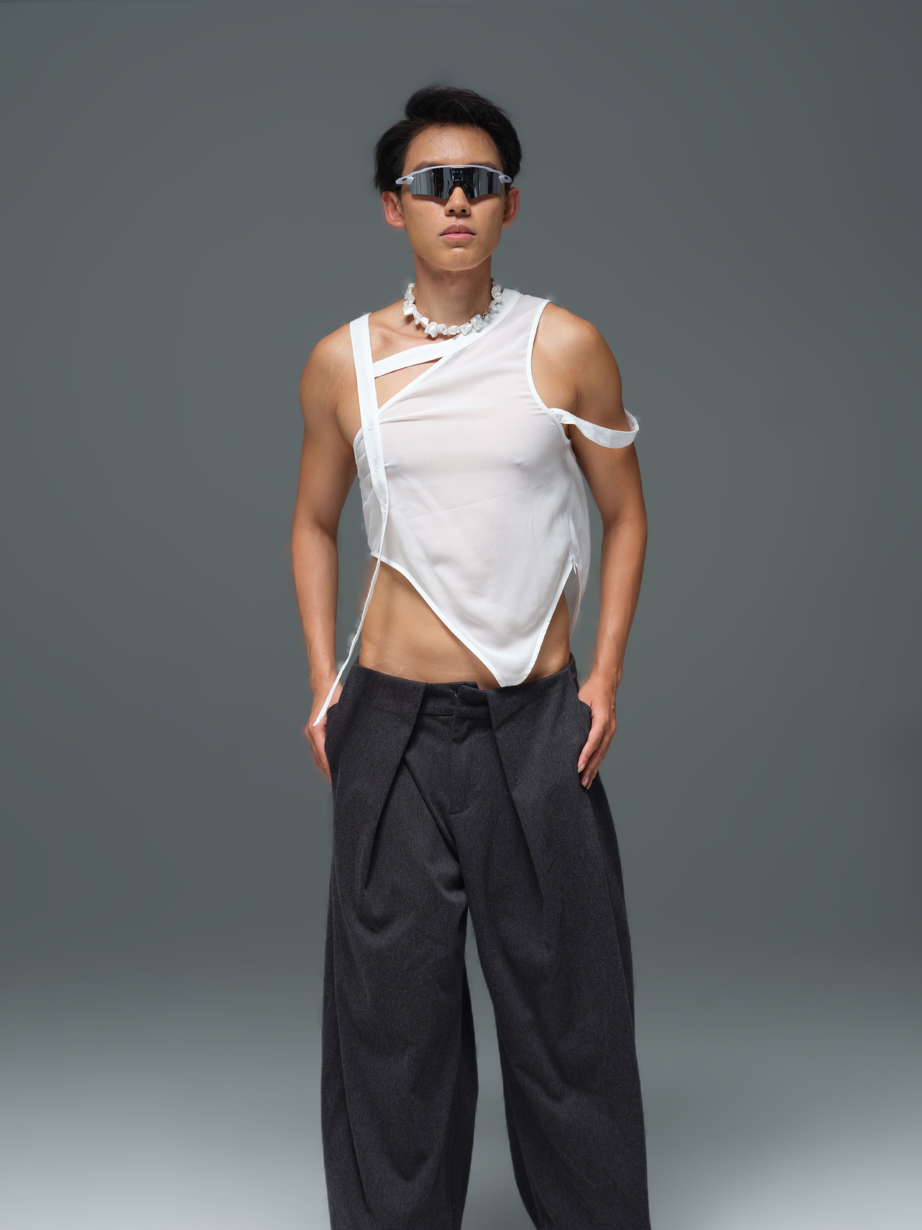 Asymmetrical Crop Top - YHONE