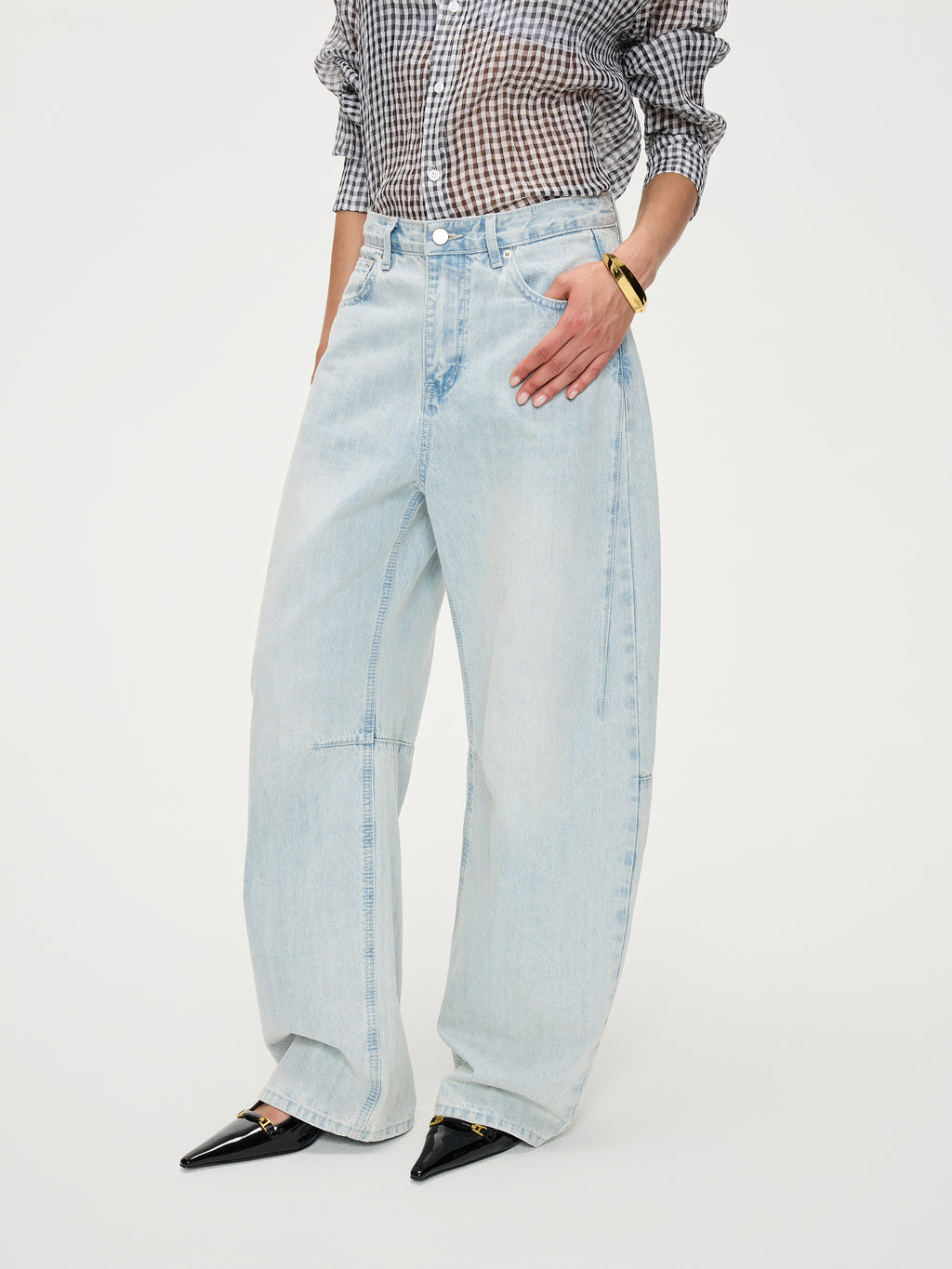 Light Twisted Denim Pants - YHONE