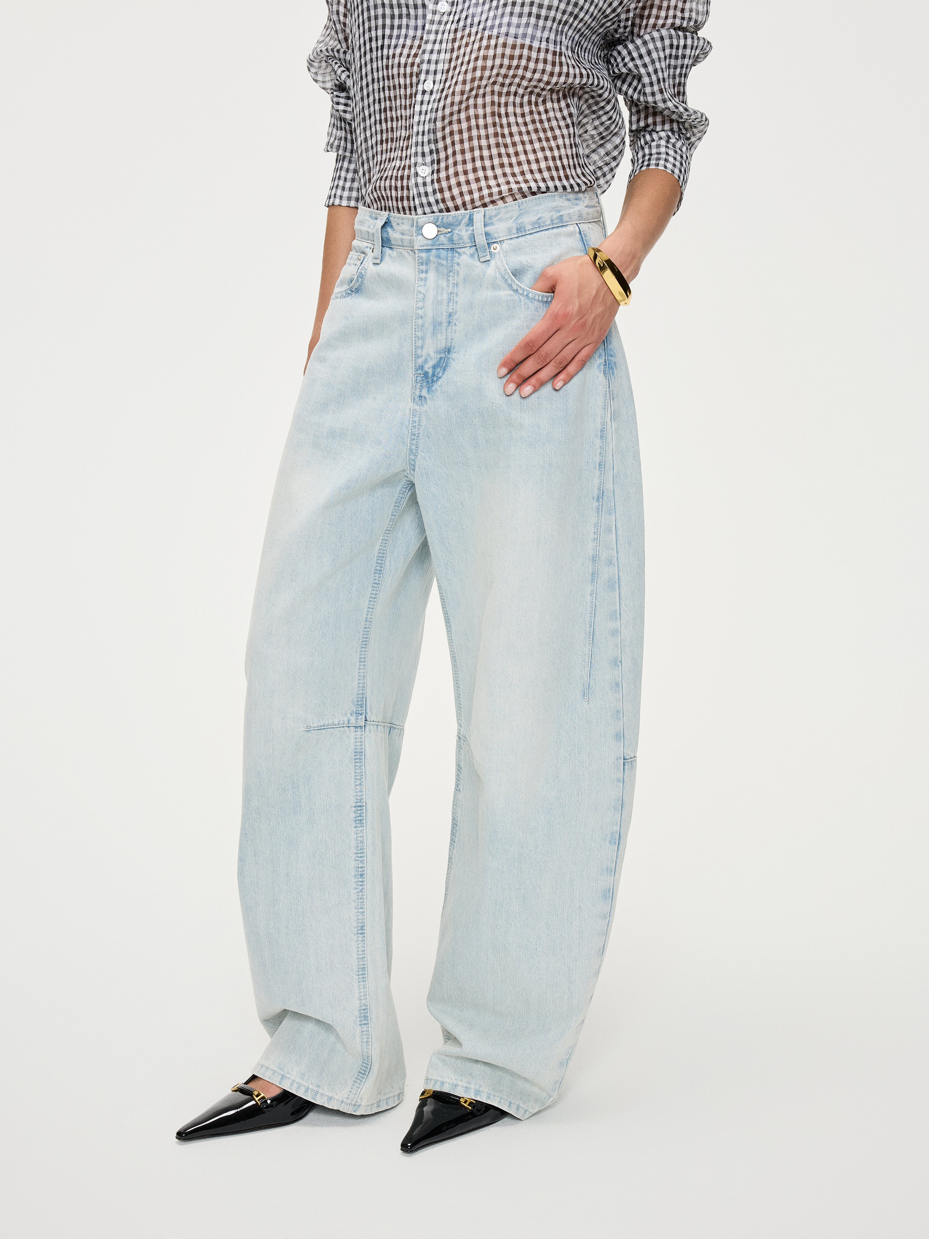 Light Twisted Denim Pants - YHONE
