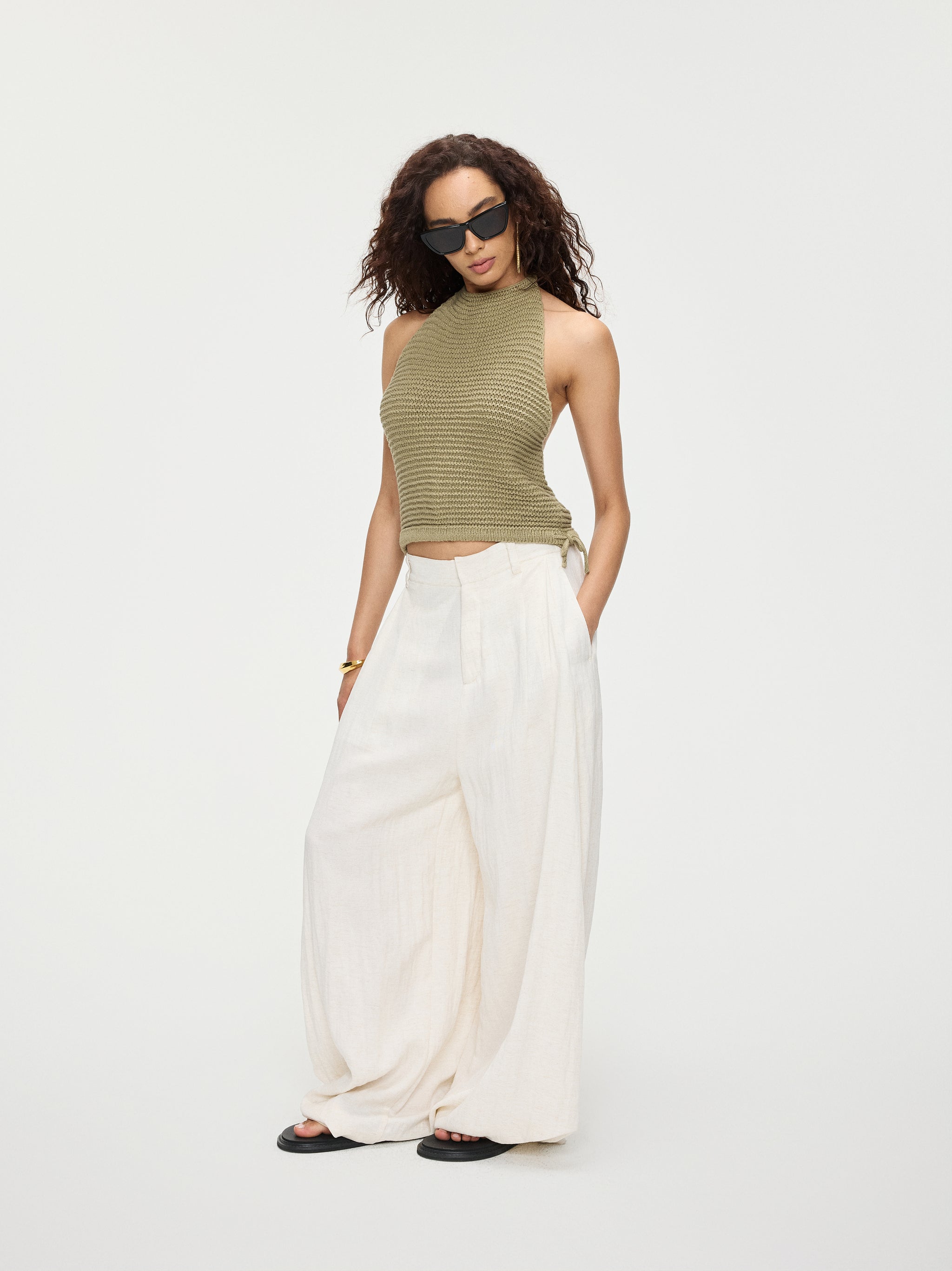 Draped Pleated Pants - YHONE