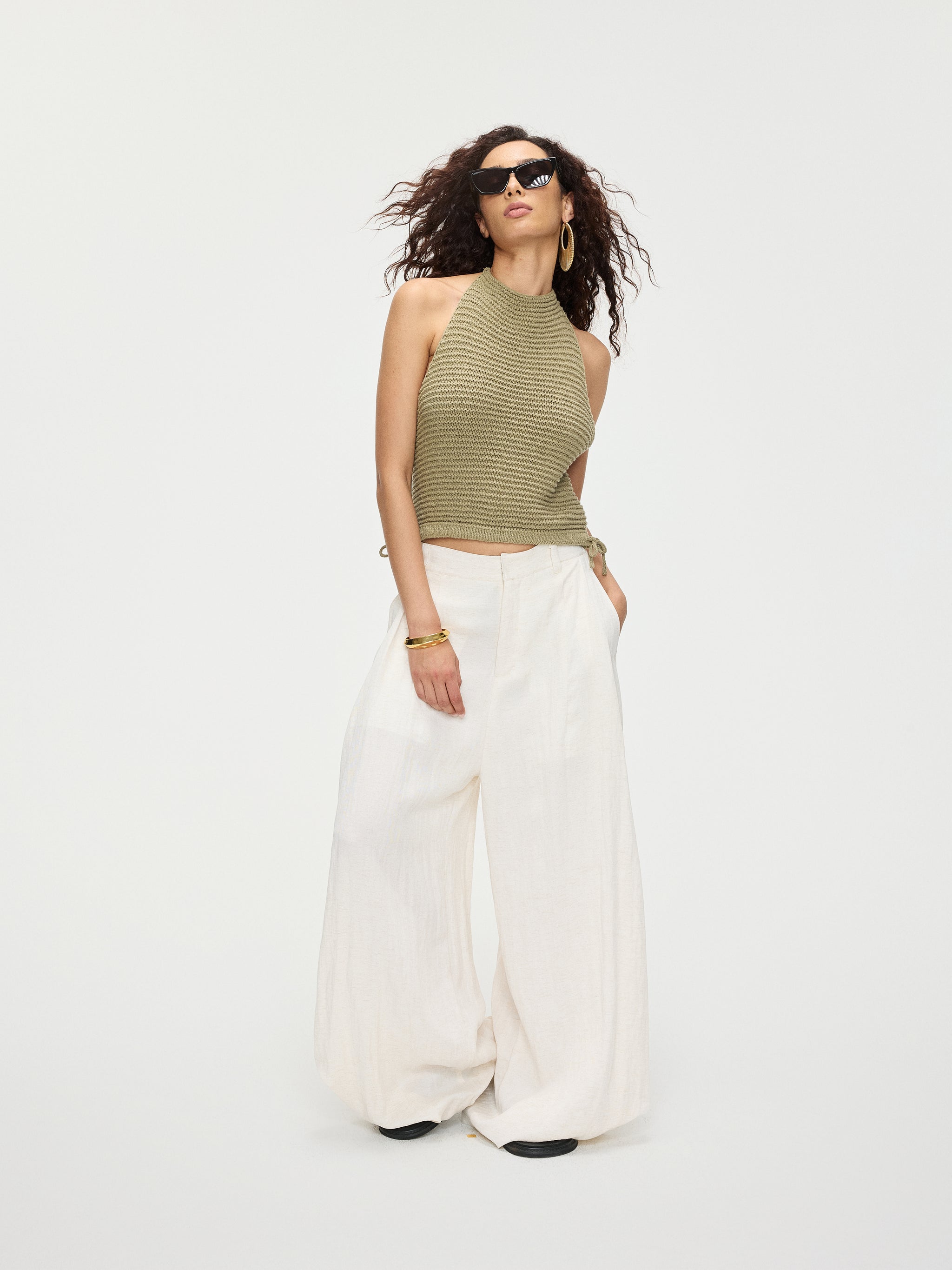 Draped Pleated Pants - YHONE