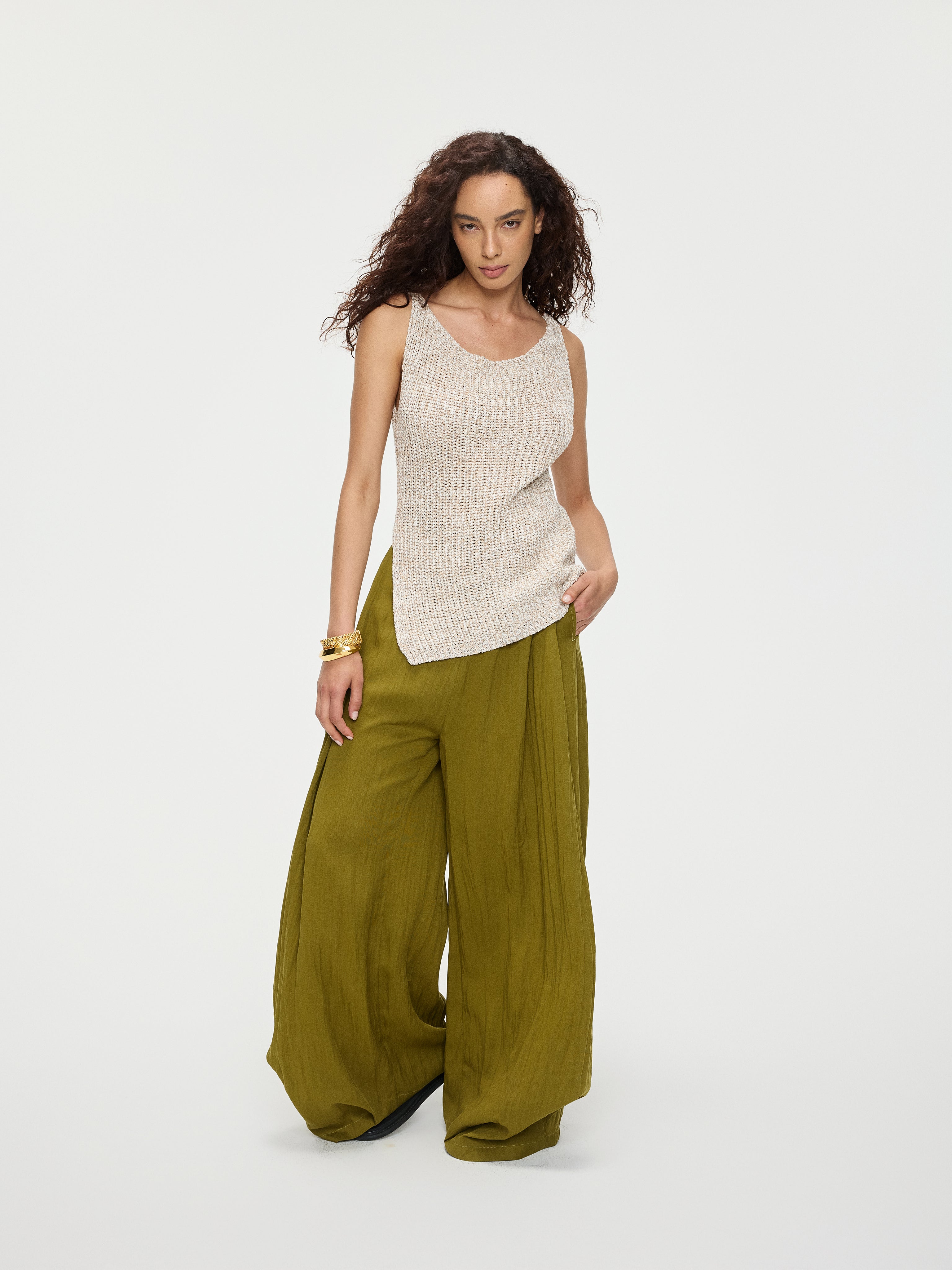 Draped Pleated Pants - YHONE