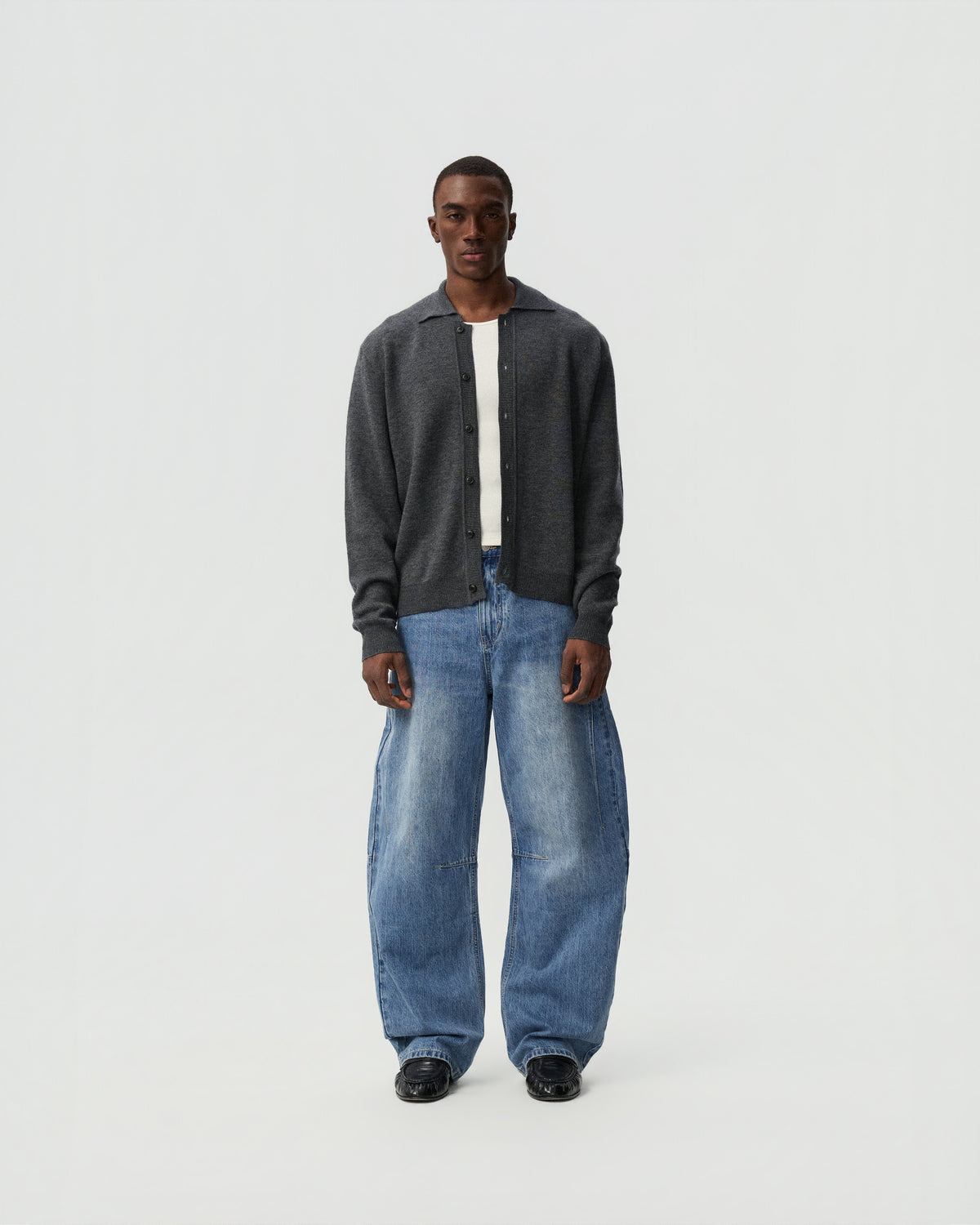Twisted Denim Pants — styling view