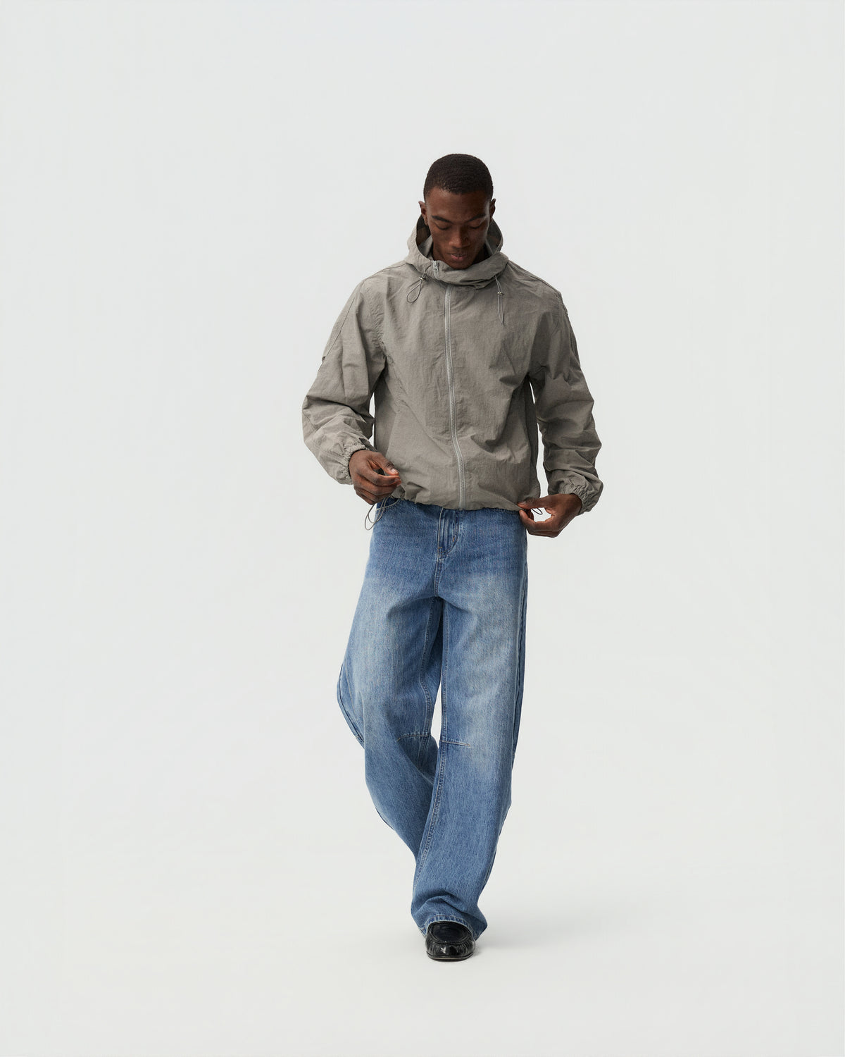 Twisted Denim Pants — styling view