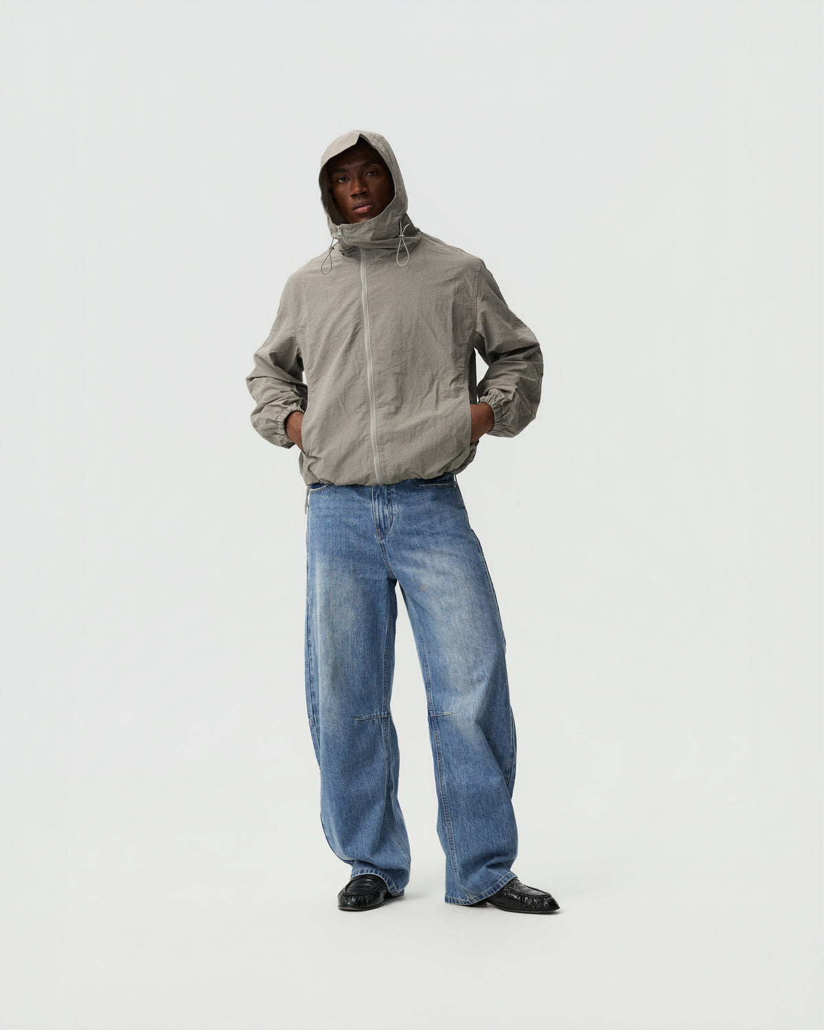 Twisted Denim Pants — styling view