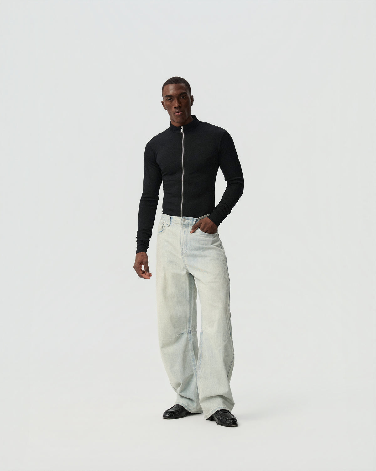 Light Twisted Denim Pants — styling view