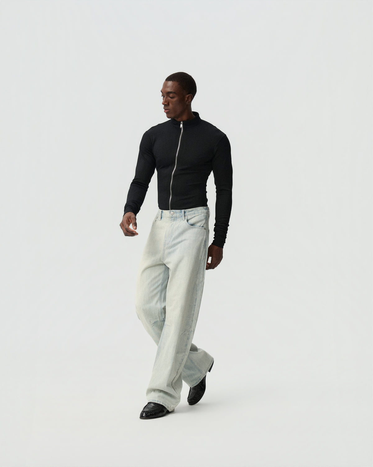 Light Twisted Denim Pants — styling view