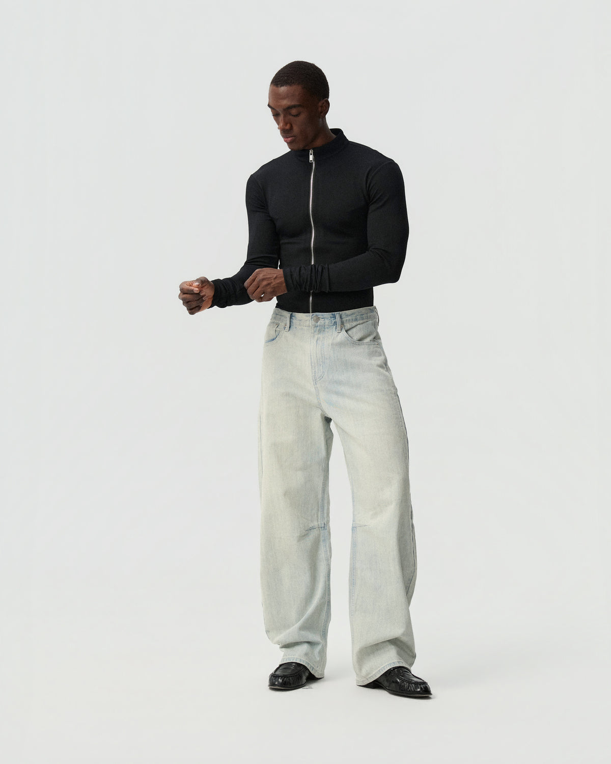 Light Twisted Denim Pants — product view