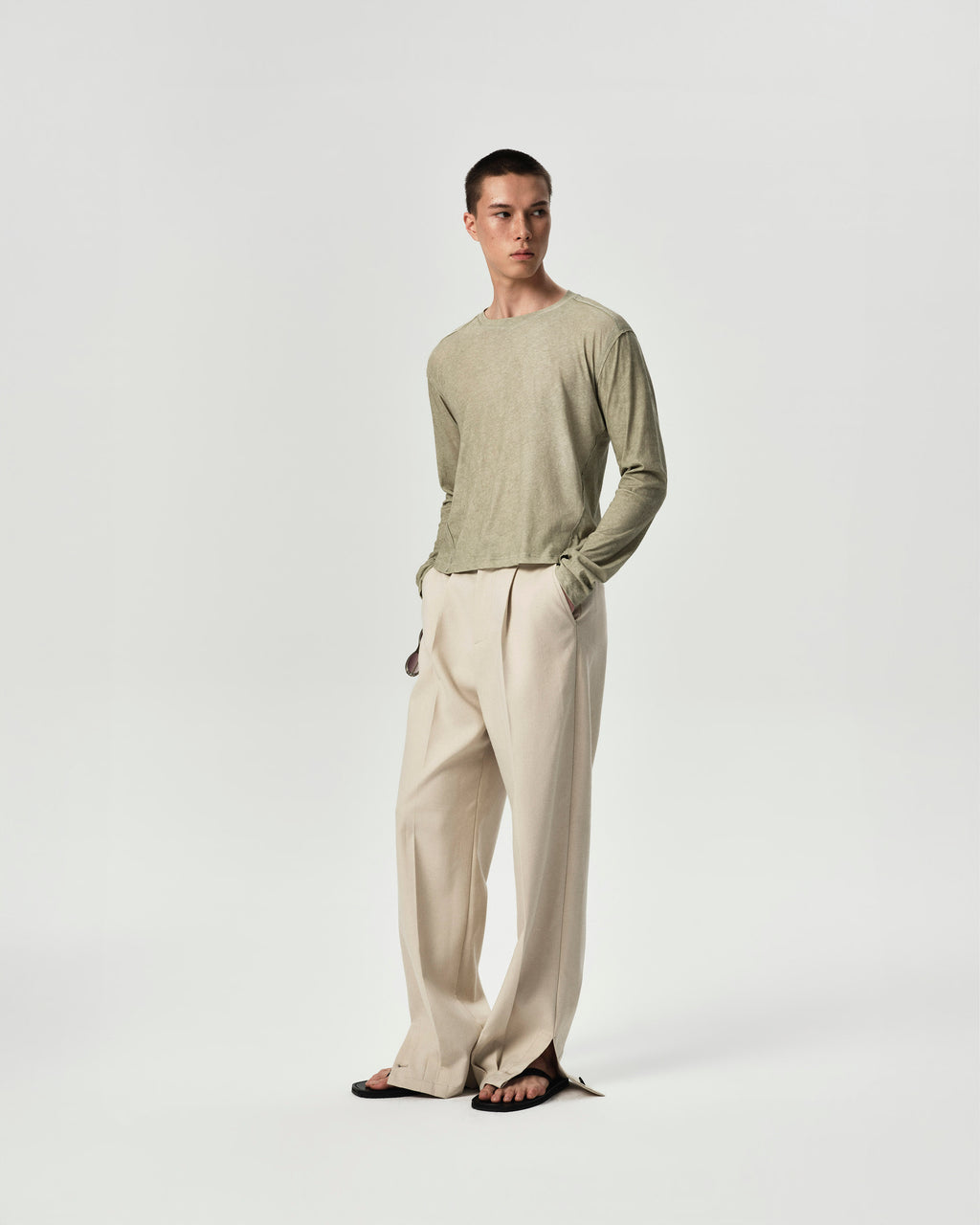 Cuff Trousers in Lightkhaki