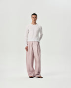 Linen Pleated Pants in Pink