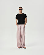 Linen Pleated Pants in Pink