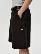 Tailored Cargo Shorts in Black, main view