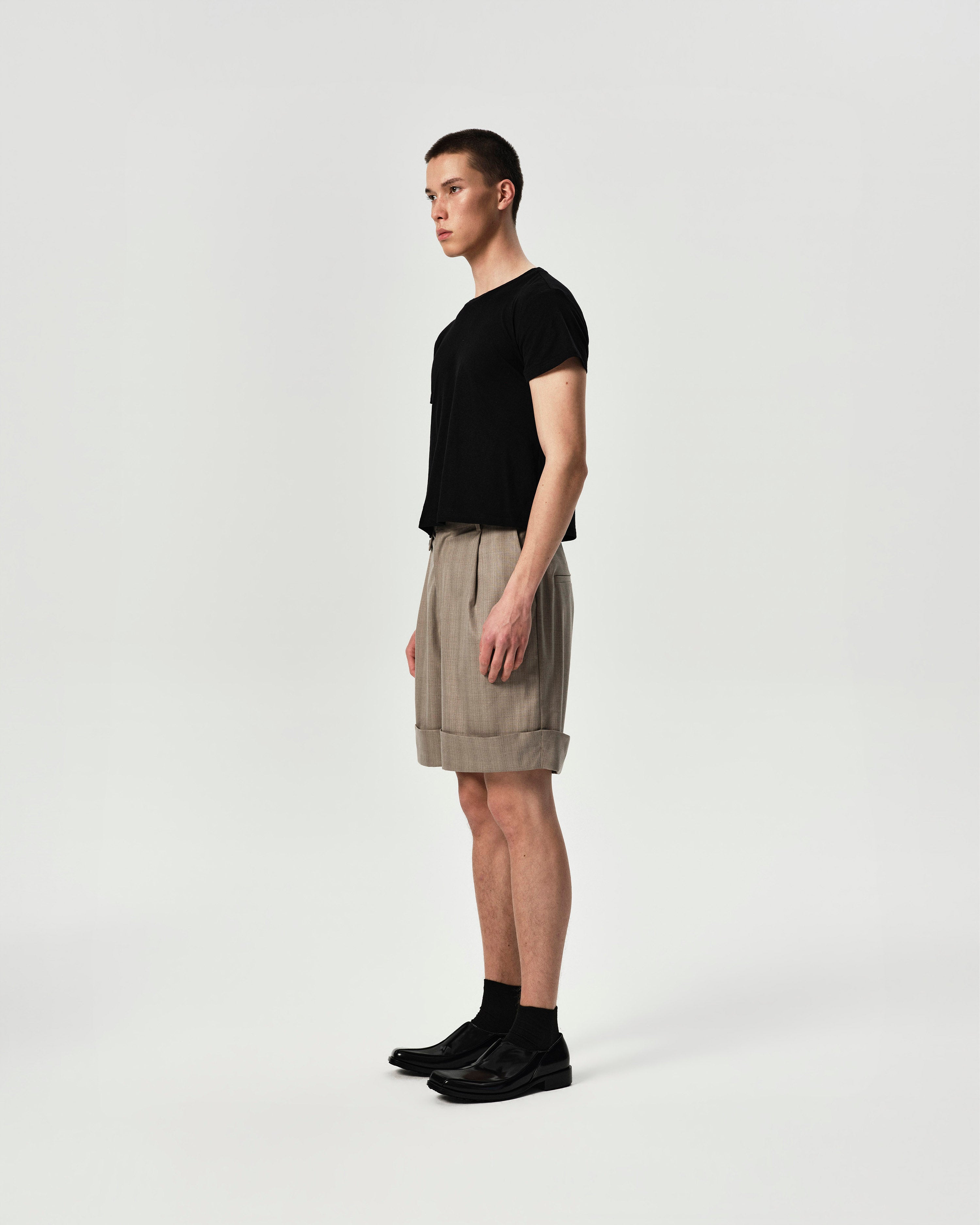 Cuff Pleated Shorts