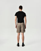 Cuff Pleated Shorts in Khaki