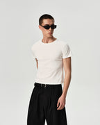 Angle Cropped Tee in Black