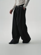 Triple-Pleat Wide Trousers