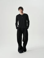 Triple-Pleat Wide Trousers