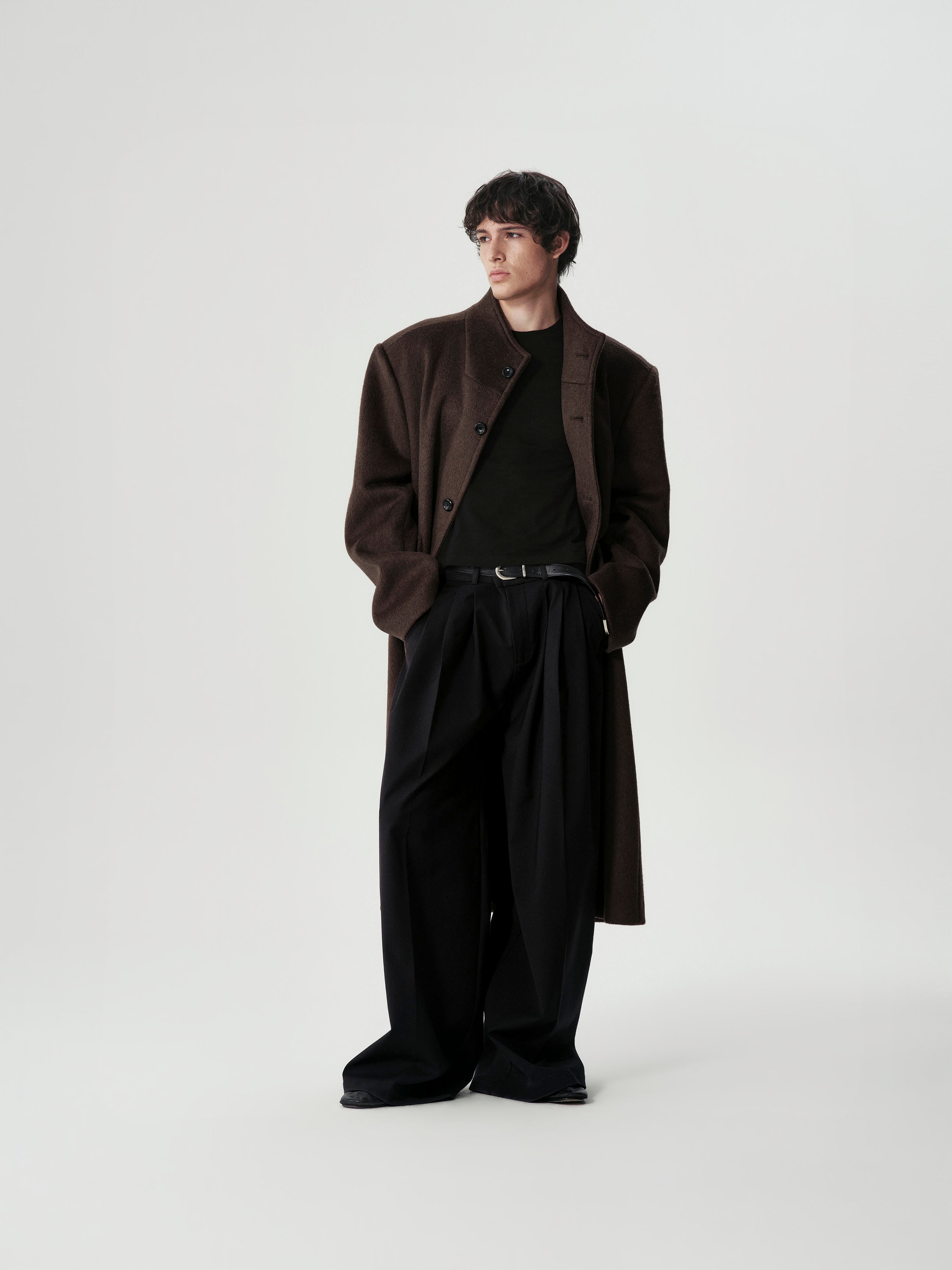 Triple-Pleat Wide Trousers