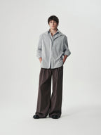 Triple-Pleat Wide Trousers